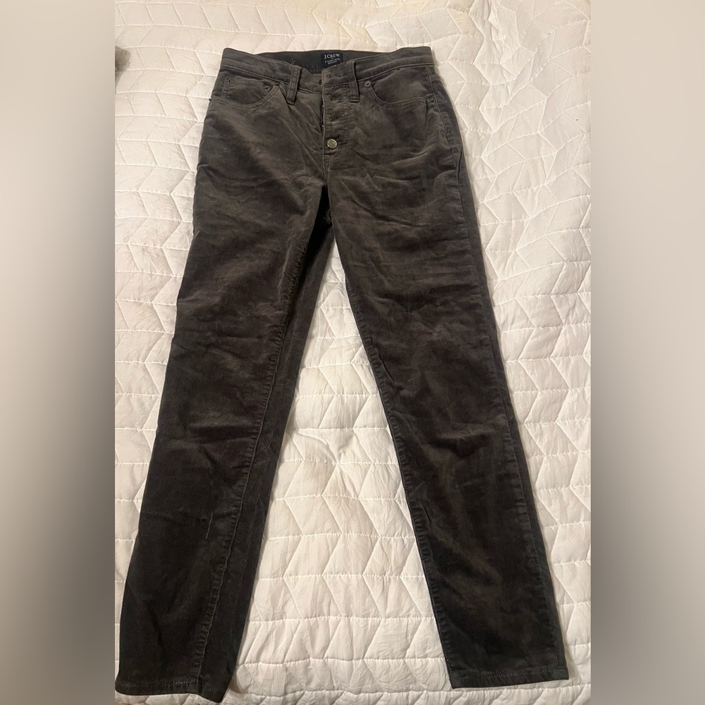 J. Crew Women's Skinny Corduroy Pants in Charcoal